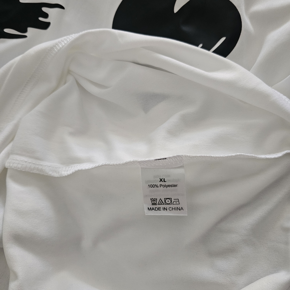 White T-Shirt with Black Smiley Face Design - Picture 4 of 4